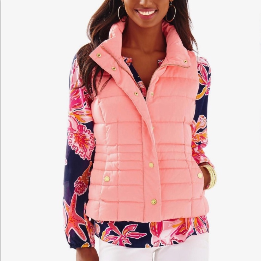 Lilly Pulitzer Isabelle Puffer Vest, Cheeky Melon